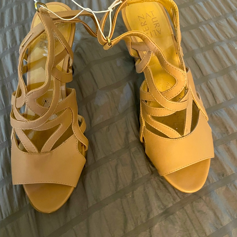 Tan Shoes… Ankle straps.. Size 10